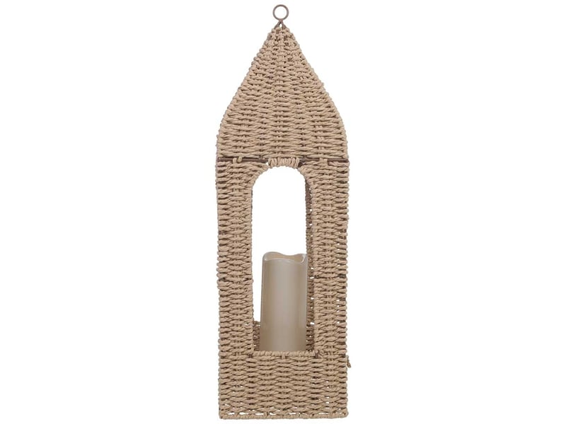 Lanterne en papier marron avec bougie led 19x19x60,562,5h cm - Conforama B