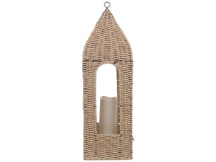 Lanterne en papier marron avec bougie led 19x19x60,562,5h cm