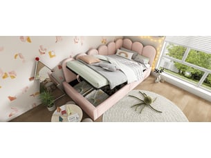 Lit banquette 90x190 cm <strong>WISHDOR</strong>  <strong></strong> coloris rose