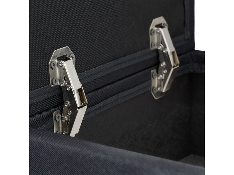  Tabouret de rangement décoratif carré 40 x 40 x 40 cm confort assise esthétique en lin artificiel noir 13_0008756  - Conforama D