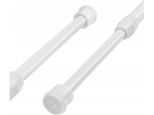 Lot de 2 tringles à rideaux réglables, rétractables sans perçage, adaptées aux fenêtres, armoires, douches, blanches, 50-90 cm