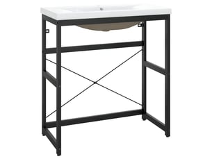 Cadre de lavabo de salle de bain vasque à encastrer noir fer shl626
