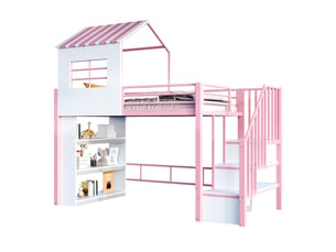 Lit simple 90x200 cm coloris rose