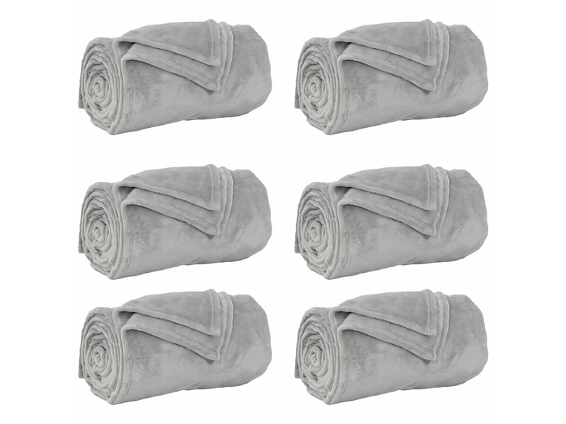  Couverture jetée de canapé 6 pcs gris 240x270 cm 10.11 kg polaire  - Conforama A