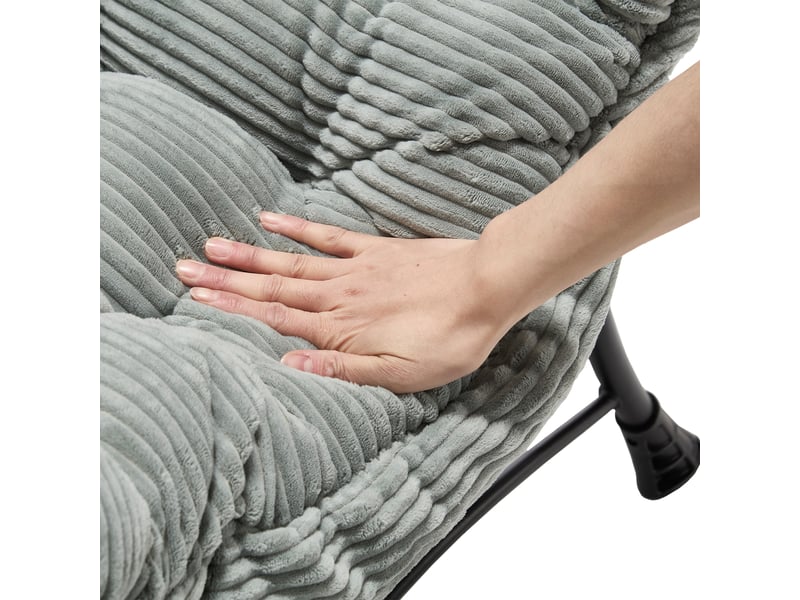  Fauteuil moderne vert clair avec ottoman - accoudoirs, poche latérale, idéal pour petits espaces  - Conforama E