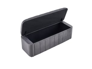 Banc coffre 132x47,5x44 cm, rangement et assise confortable, meuble chambre et salon, confortable, velours, gris foncé