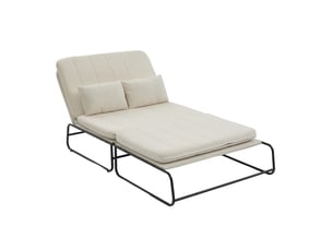 Canapé convertible 2 places 104*85*92cm en chenille avec poches latérales beige chicfurn
