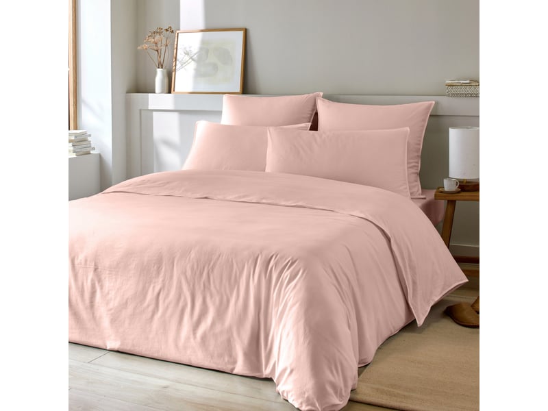  Parure de lit 240x260 cm bambou métis rose PD23204 - Conforama D