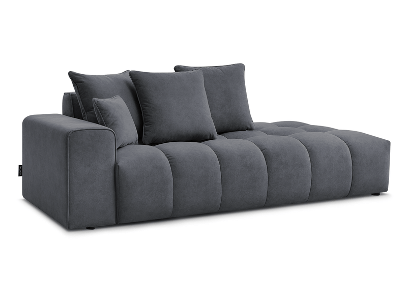  Bobochic canapé droit fixe mont-blanc velours gris foncé  accoudoir gauche MONT-BLANC - Conforama A