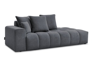 Canapé droit fixe BOBOCHIC MONT-BLANC 4 places Velours gris