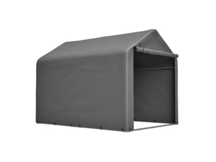 Abri de rangement pour vélos gris 160 x 220 x 165 cm en métal et pe, étanche avec porte enroulable extérieure