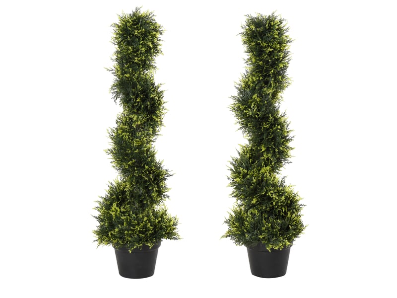  Arbre artificiel spiralé pour intérieur et extérieur en plastique vert avec pot ø18 × 90 cm  - Conforama A