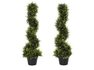 Arbre artificiel spiralé pour intérieur et extérieur en plastique vert avec pot ø18 × 90 cm