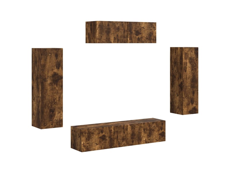 Meuble tv - banc tv - meuble de rangement 5 pcs chêne fumé  - Conforama A