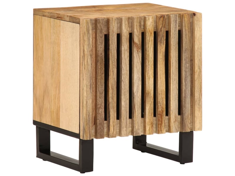  Lot de 2 tables de chevet - cabinet de chevet - table de nuit 40x34x46 cm bois massif de manguier brut  - Conforama A