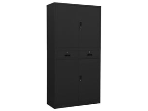 Armoire de bureau, rangement de bureau anthracite 90x40x180 cm acier