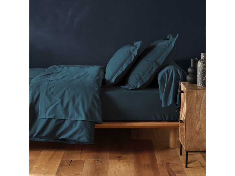  Pack literie protège matelas 140x190 imperméable + drap housse + 2 taies bleu  - Conforama D