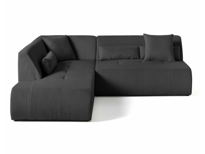 Onyx - canapé modulable d'angle gauche 5 places - en velours côtelé - lisa design - gris foncé ONYX - Conforama A