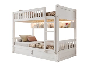 Lit superposé 90x200 cm coloris blanc