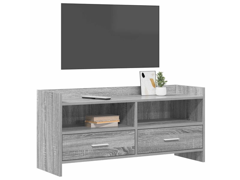  Meuble tv - banc tv - meuble de rangement 100 x 33 x 47 cm sonoma gris bois d'ingénierie  - Conforama C
