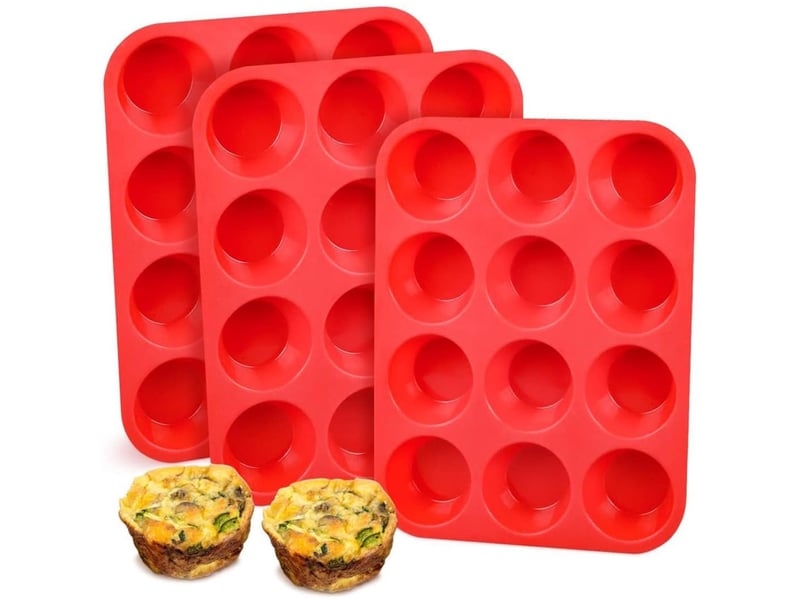 Moule à gâteau en silicone rouge (29,5 x 22 x 3 cm) — 1 pièce moule à muffins moule à pâtisserie en silicone à faire soi-même LHY01340 - Conforama D