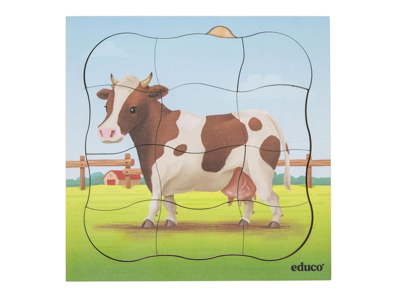  Educo à la ferme - la vache pousse  31 pièces de puzzle 8719924063283 - Conforama C