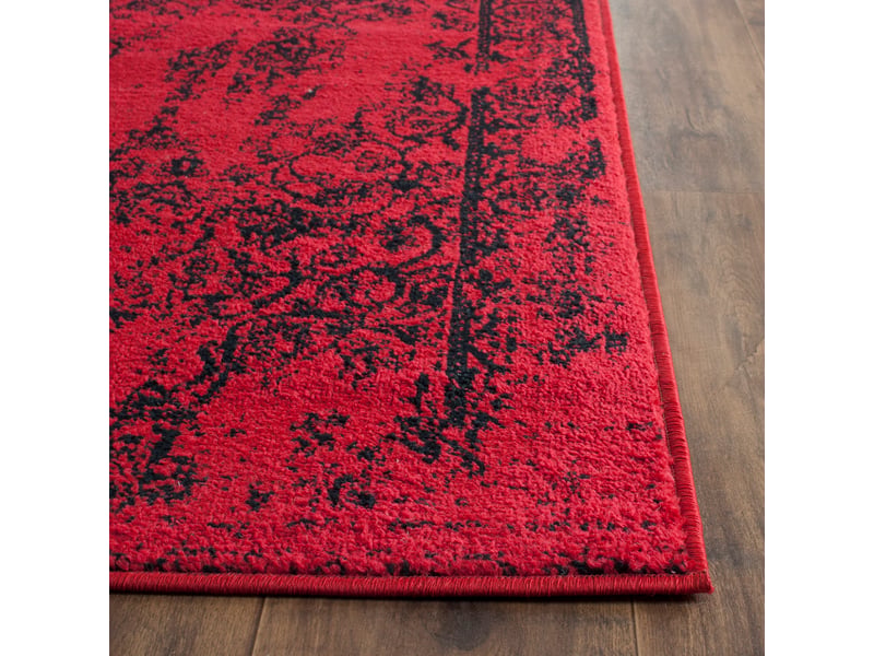  Tapis polypropylène rouge noir 183 x 183 cm  - Conforama C