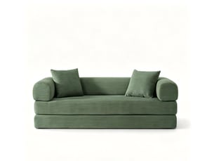 Canapé droit convertible <strong></strong> <strong></strong> 3 places Velours vert
