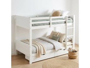Lit superposé 90x200 cm SWEIKO coloris blanc