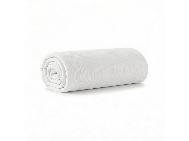  Drap housse 160x200+35 cm gaze de coton - coton 57 fils blanc PD25508 - Conforama B