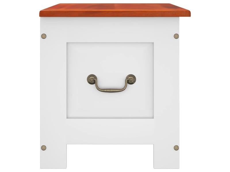  Coffre de rangement, boîte de rangement et couvercle marron et blanc bois d'acacia shl1650  - Conforama E