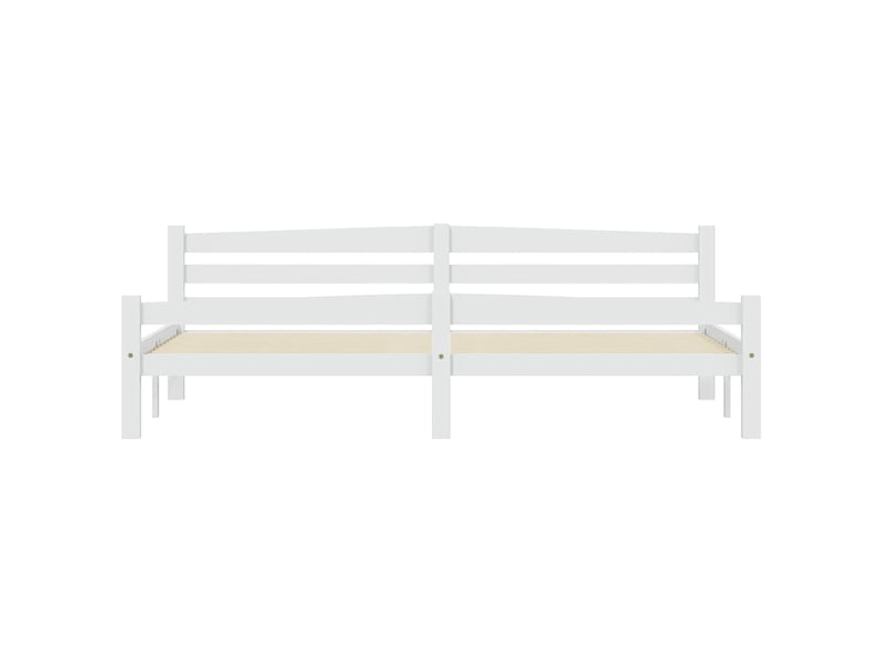  Lit double - lit adulte - cadre de lit sans matelas blanc bois massif de pin 200x200 cm  - Conforama D
