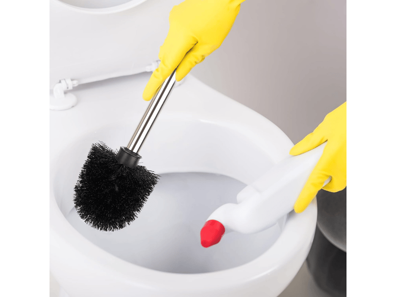  Ensemble de 2 brosses de toilette, manche en acier inoxydable (noir)  - Conforama E