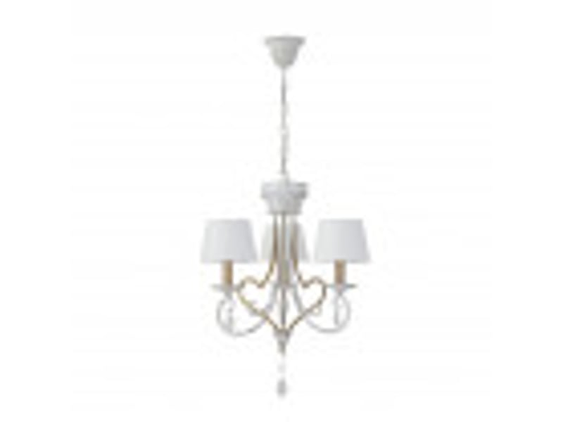  Fabrilamp crasas, lampe classique, 3xe14, blanc et or, 73-108 x 49 x 49 cm 151553075 - Conforama B