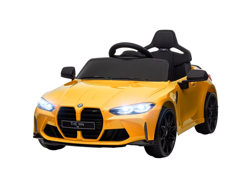  Bmw m4 sous licence, voiture électrique 12 v pour enfants, double moteur, jaune  - Conforama B