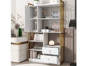 Bibliotheque coloris  bicolore 6 étagère(s) <strong>MAISENTIEL</strong> <strong></strong> - 100 cm x 173.5 cm