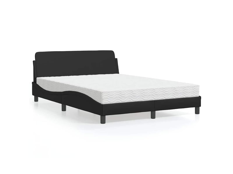  Lit avec matelas dover noir 120x200 cm similicuir  - Conforama A