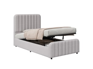Lit coffre 90x200 cm MAISENTIEL   coloris gris