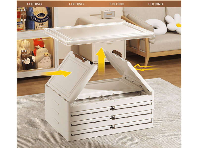 Rangement plastique pliable 3 couches avec roulettes, porte magnétique – boîte de rangement pour chambre à coucher - Conforama E
