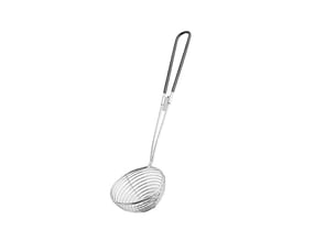 Cuillère à thé bubble tea, durable, 1 pièce, manche noir, passoire à thé en acier inoxydable