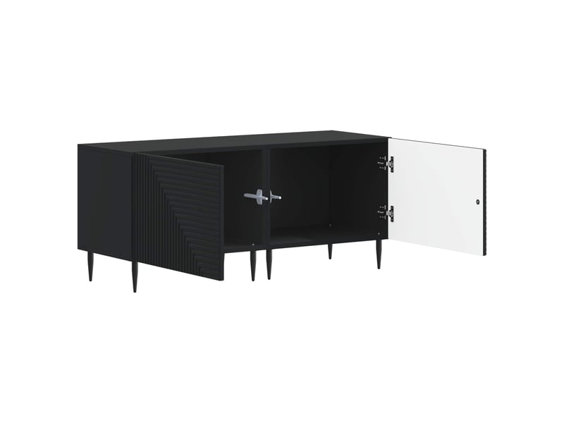  Meuble tv - banc tv - meuble de rangement noir bois d'ingénierie  - Conforama C