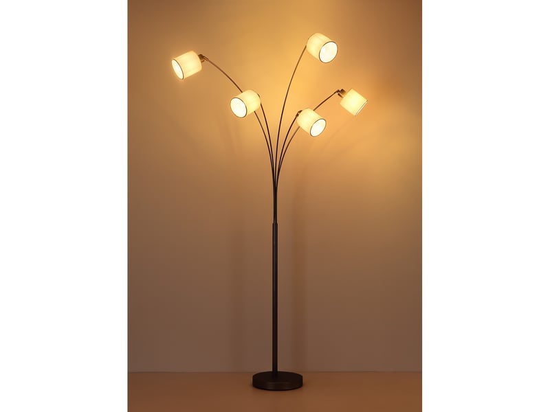  Globo thea lampadaire multibras couleur gris anthracite mat, 5 ampoules led e27  - Conforama E