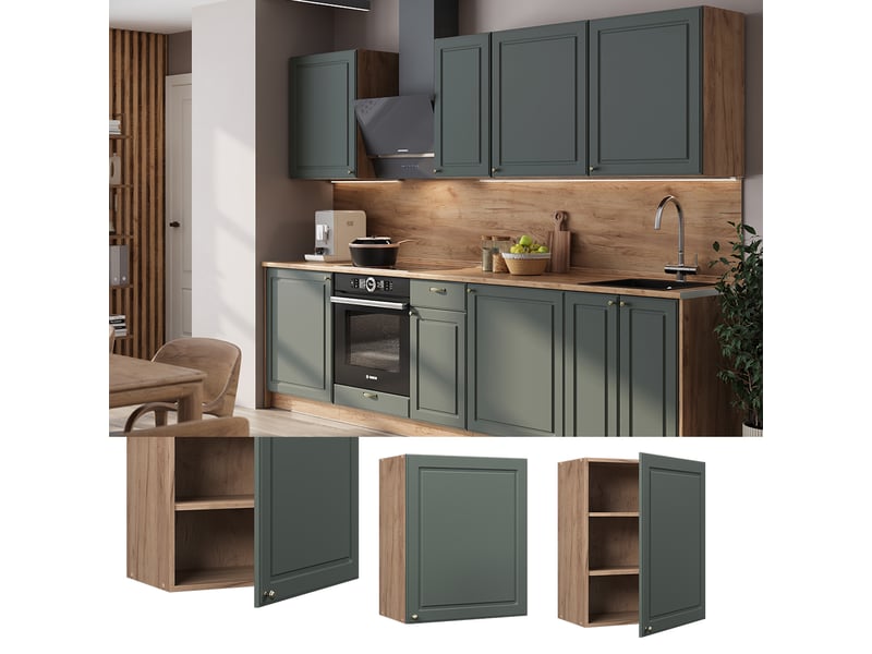 Vicco elément haut de cuisine, vert or campagne, 60cm - Conforama C