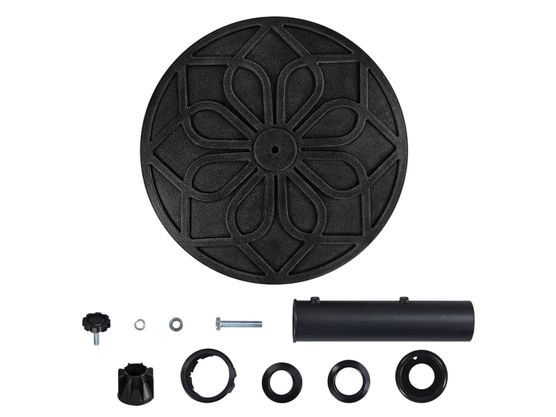 Pied de parasol rond de 21 kg pour extérieur avec roulettes noir - Conforama W