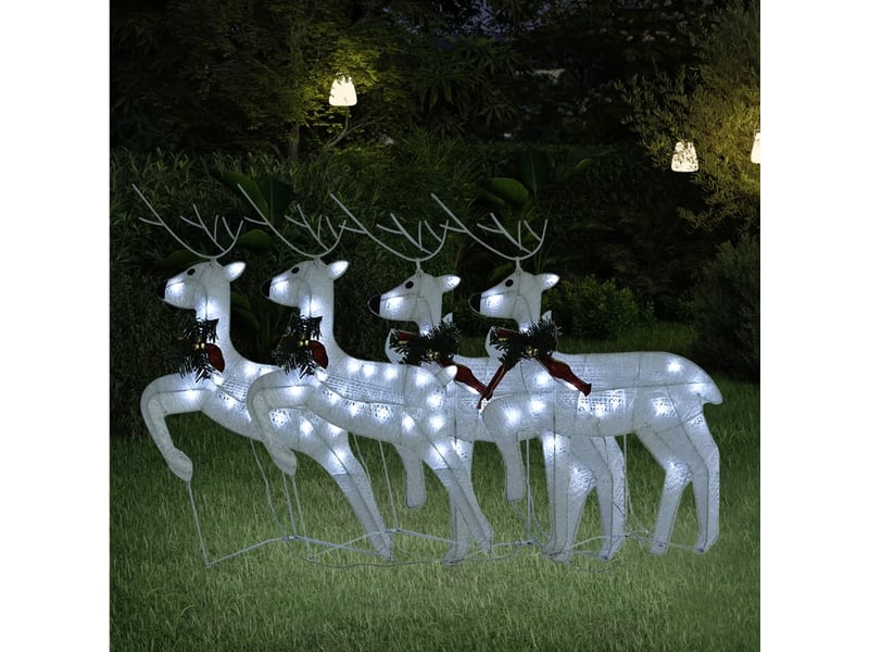  Rennes de noël 4 pcs blanc 80 led  - Conforama B