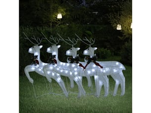 Rennes de noël 4 pcs blanc 80 led