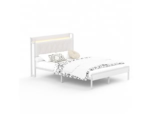 Lit 2 places 140x190 cm <strong></strong>  <strong></strong> coloris blanc