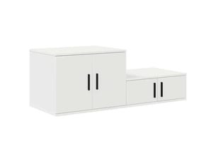 Armoire de rangement moderne avec 2 étagères 118 x 41 x 40 cm en bois d'ingénierie blanc 02_0052110