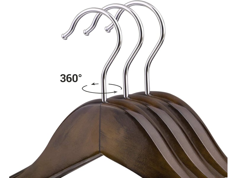 Cintres de costumes profilés en bois massif avec épaules extra larges 6pcs - Conforama E