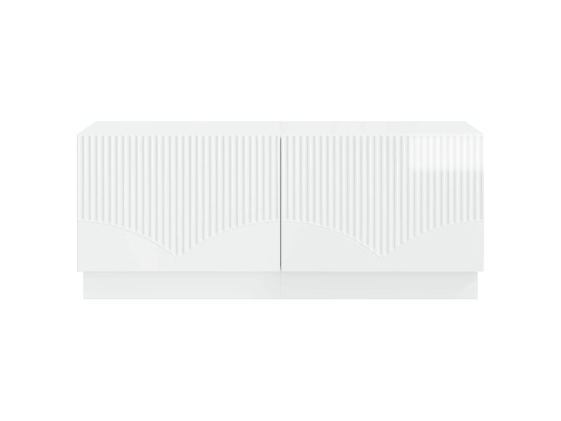  Meuble tv - banc tv - meuble de rangement blanc brillant bois d'ingénierie  - Conforama E